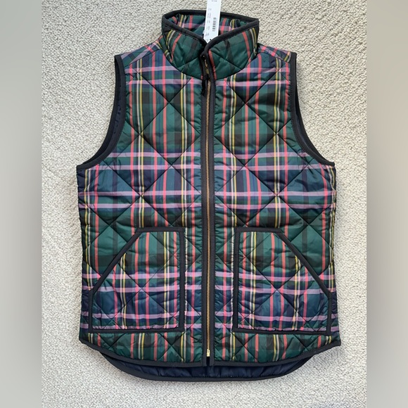 J. Crew quilted plaid vest - Picture 1 of 4